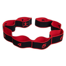 Эспандер ленточный EasyFit с петлями, длина 90 см, ширина 5 см, полиэстер и эластан,  для реабилитации, фитнеса, йоги и пилатеса, чёрно-красный