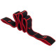 Эспандер ленточный EasyFit с петлями, длина 90 см, ширина 5 см, полиэстер и эластан,  для реабилитации, фитнеса, йоги и пилатеса, чёрно-красный