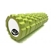 Массажный ролик (валик) EasyFit Grid Roller v.2.1, Длина 45 см, Диаметр 14 см, Каркас из высокопрочного пластика, Пена EVA с массажной поверхностью 3D, для МФР, фитнеса, йоги и реабилитации, Салатовый