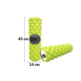 Масажний ролик (валик) EasyFit Grid Roller Extreme, Довжина 45 см, Діаметр 14 см, Піна EVA з масажною поверхнею 3D, для МФР, фітнесу, йоги та реабілітації, Салатовий