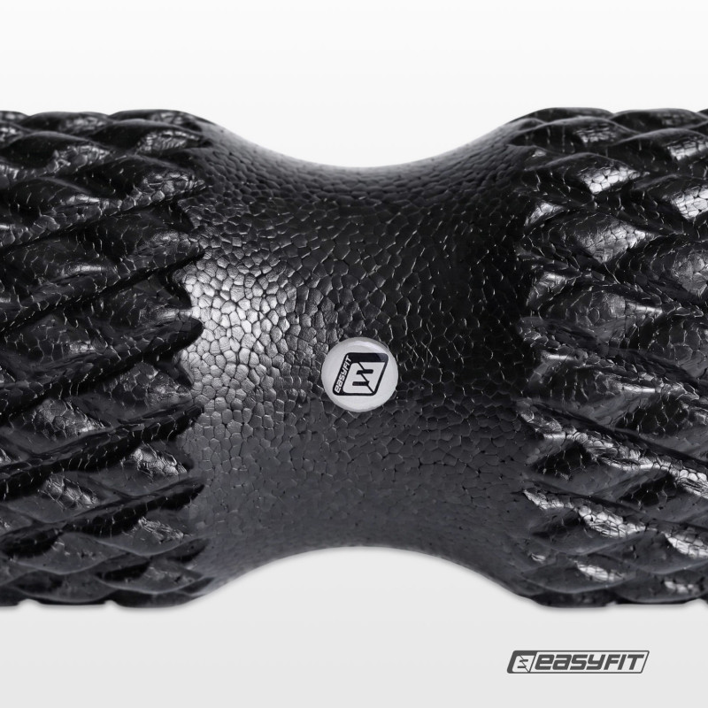 Массажный ролик EasyFit Grid Roller EPP для МФР, длина 42 см, черный