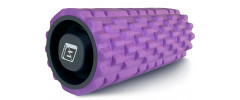 Масажний ролик EasyFit Grid Roller v.1.1 з заглушками, Довжина 33 см, Діаметр 14 см, 3D масажна поверхня, піна EVA, для фітнесу, йоги та відновлення м'язів, Фіолетовий