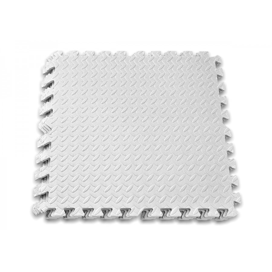 Татами мат EasyFit SwallowTail (пазл ласточкин хвост с бортиком), Размер 120x120 см, Толщина 10 мм, EVA-пена, Белый