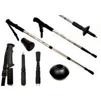 Палиця для скандинавської ходьби EasyFit Energia (1 палиця), Довжина 64-135 см, Алюміній, Гума, Сірий, Для асфальту, піску, снігу та інших типів покриття