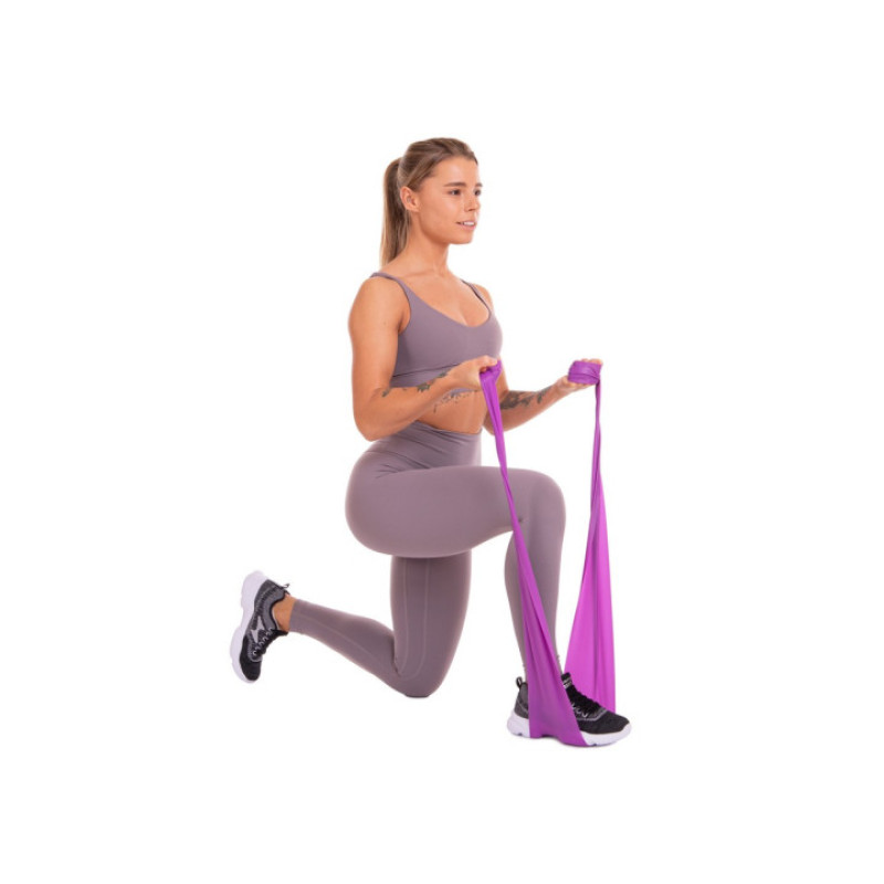 Еластична стрічка (фітнес гумка, еспандер) EasyFit для пілатесу та йоги, Довжина 150 см, Ширина 15 см, Товщина 0,5 мм, Латекс, Жовтий