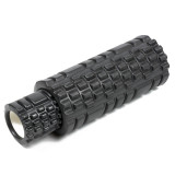 Массажный ролик (валик) EasyFit Grid Roller Double 2 в 1, Длина 33 см, Диаметр 14 см, Каркас из высокопрочного пластика, Пена EVA с массажной поверхностью 3D, для МФР, фитнеса, йоги и реабилитации, Черный