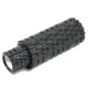 Массажный ролик (валик) EasyFit Grid Roller Double 2 в 1, Длина 33 см, Диаметр 14 см, Каркас из высокопрочного пластика, Пена EVA с массажной поверхностью 3D, для МФР, фитнеса, йоги и реабилитации, Черный