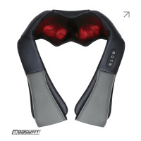 Массажер для шеи EasyFit Shiatsu (роликовый шиацу-массаж плеч и тела), 3 уровня интенсивности, Размер: 38 х 19 х 16 см, Вес 1,8 кг, Эко-кожа (PU), Дышащая 3D-сетка Air-Mesh, Черный