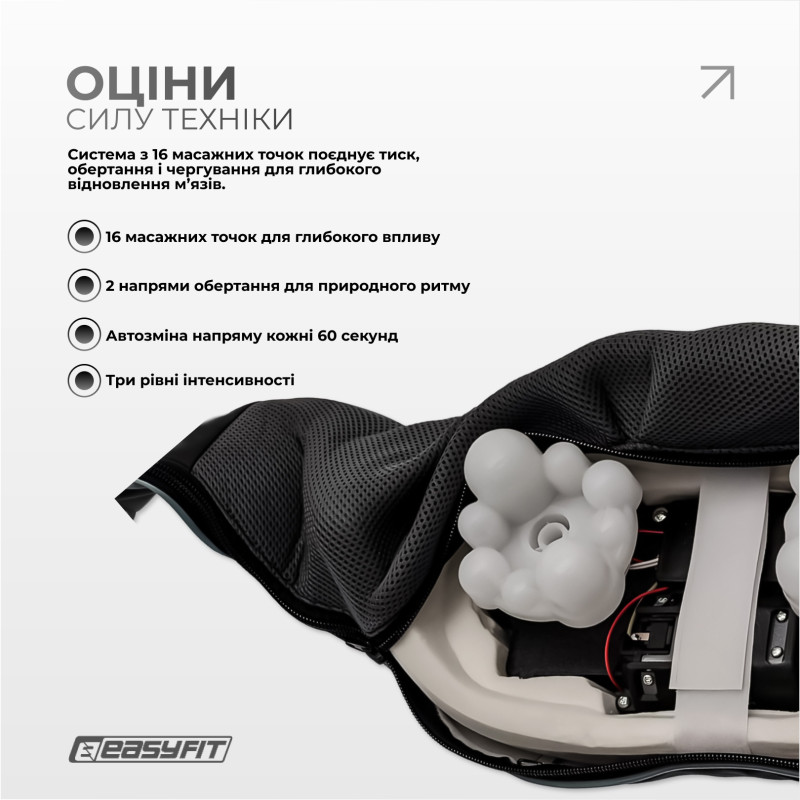 Массажер для шеи EasyFit Shiatsu (шиацу-массаж плеч и тела роликовый)