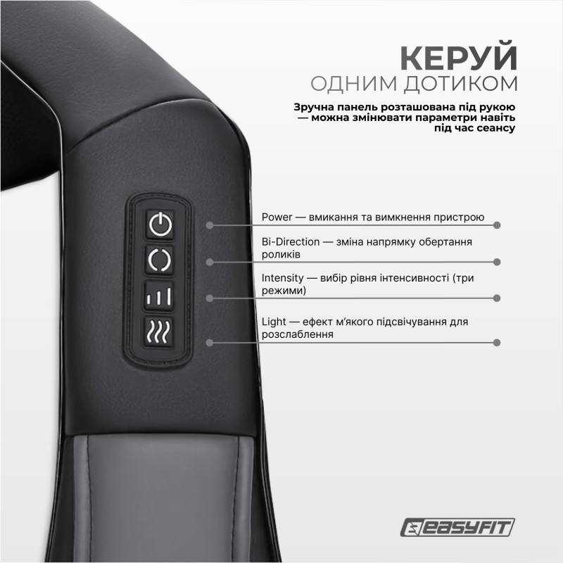 Массажер для шеи EasyFit Shiatsu (шиацу-массаж плеч и тела роликовый)