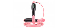 Скоростная скакалка со счетчиком EasyFit, Длинна 2,8 м, ручки 18 см, Сталь, Пластик, Вес 130 г, Черно-розовый