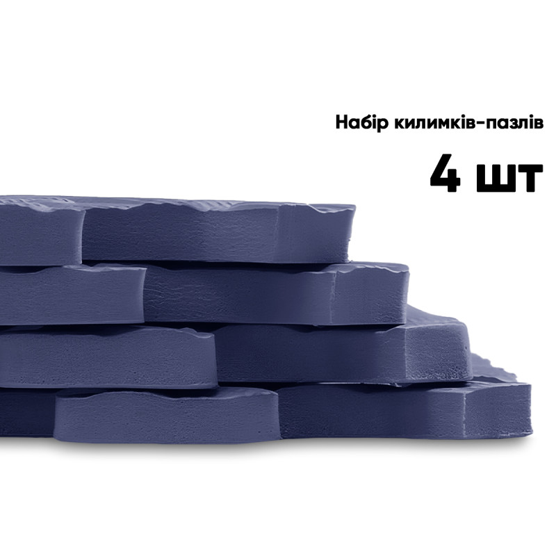Татами мат EasyFit SwallowTail 4 шт (60х60х1 см) пазл ласточкин хвост синий