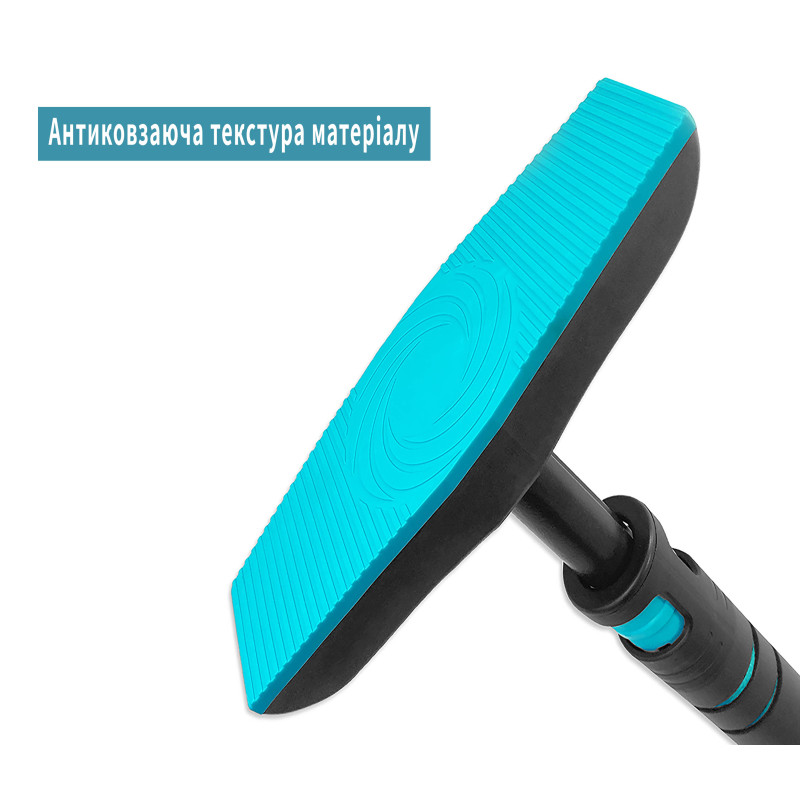 Розсувний розпірний турнік EasyFit BlueGymBar, Довжина 70-95 см (регульована), Діаметр 40 мм, Гума NBR, Сталь, Пластик, Чорно-блакитний