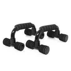 Упоры для отжиманий EasyFit PushMax, с неопреновым покрытием, длина 20 см, максимальная нагрузка 100 кг, черный, для тренировок дома и в спортзале