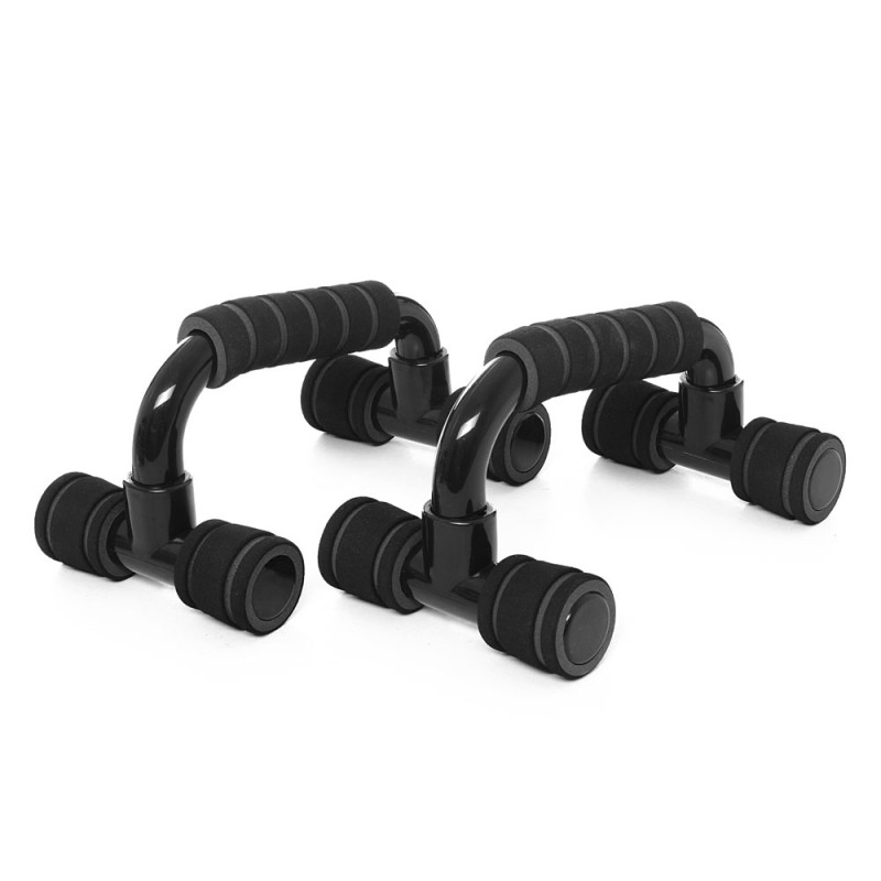 Упори для віджимань EasyFit PushMax, з неопреновим покриттям, довжина 20 см, максимальне навантаження 100 кг, чорний, для тренувань вдома та в спортзалі