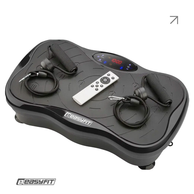 Виброплатформа EasyFit VibroStep Base (эспандеры в комплекте), 10 программ, 99 уровней вибрации, ABS-пластик, Bluetooth, USB, Черный