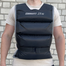 Жилет для утяжеления EasyFit, Вес 25 кг, Оксфорд, Песок, Черный