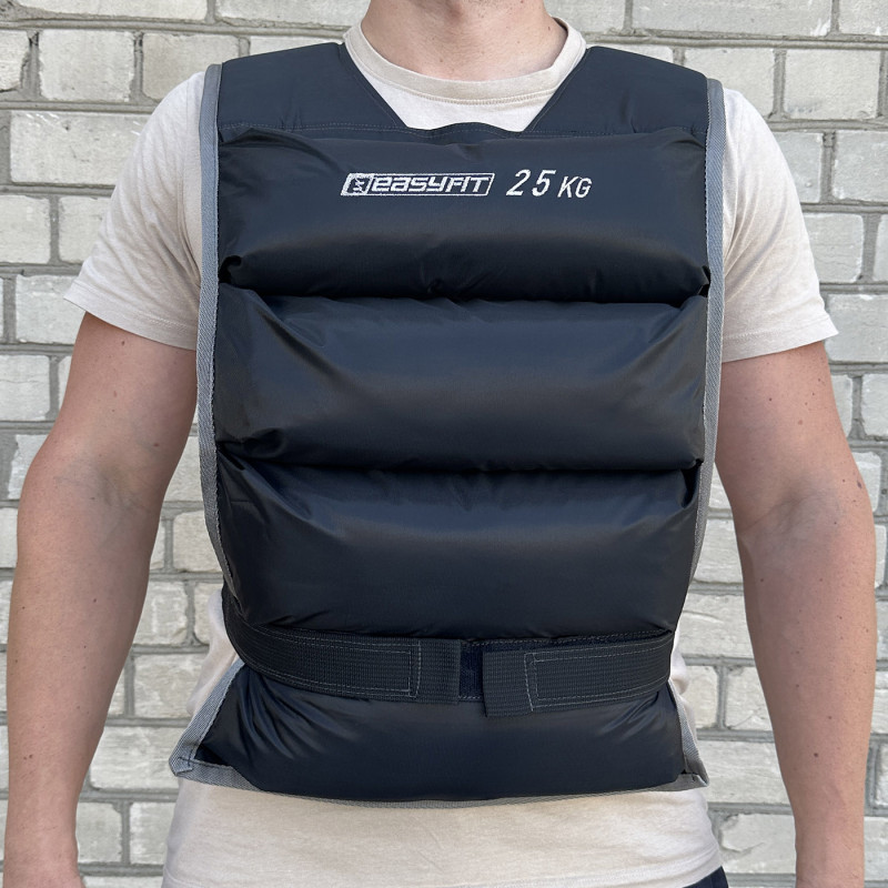 Жилет для обтяження EasyFit, Вага 25 кг, Оксфорд, Пісок, Чорний
