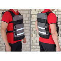 Жилет утяжелитель EasyFit Armor наборной с шагом 0,5 кг, Максимальный вес 18 кг, Оксфорд, Песок, Черный