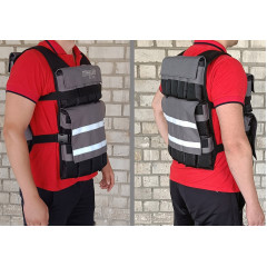 Жилет утяжелитель EasyFit Armor наборной с шагом 0,5 кг, Максимальный вес 18 кг, Оксфорд, Песок, Черный