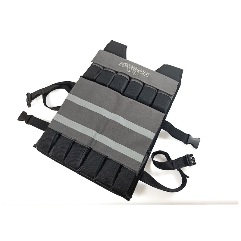Жилет обтяжувач EasyFit Armor набірний з кроком 0,5 кг, Максимальна вага 18 кг, Оксфорд, Пісок, Чорний