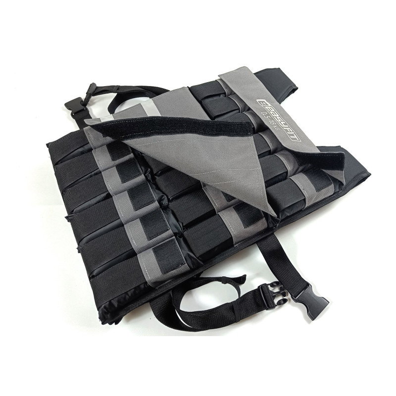 Жилет утяжелитель EasyFit Armor наборной с шагом 0,5 кг, Максимальный вес 18 кг, Оксфорд, Песок, Черный