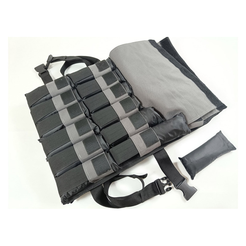 Жилет обтяжувач EasyFit Armor набірний з кроком 0,5 кг, Максимальна вага 18 кг, Оксфорд, Пісок, Чорний