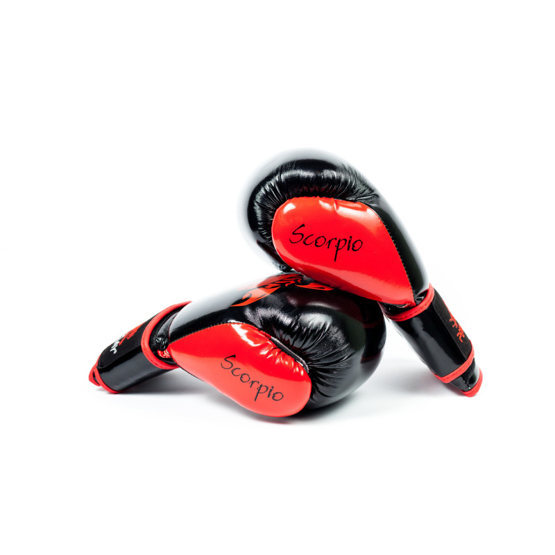 Боксерские перчатки PowerPlay 3007 Scorpio Черные карбон 8 унций