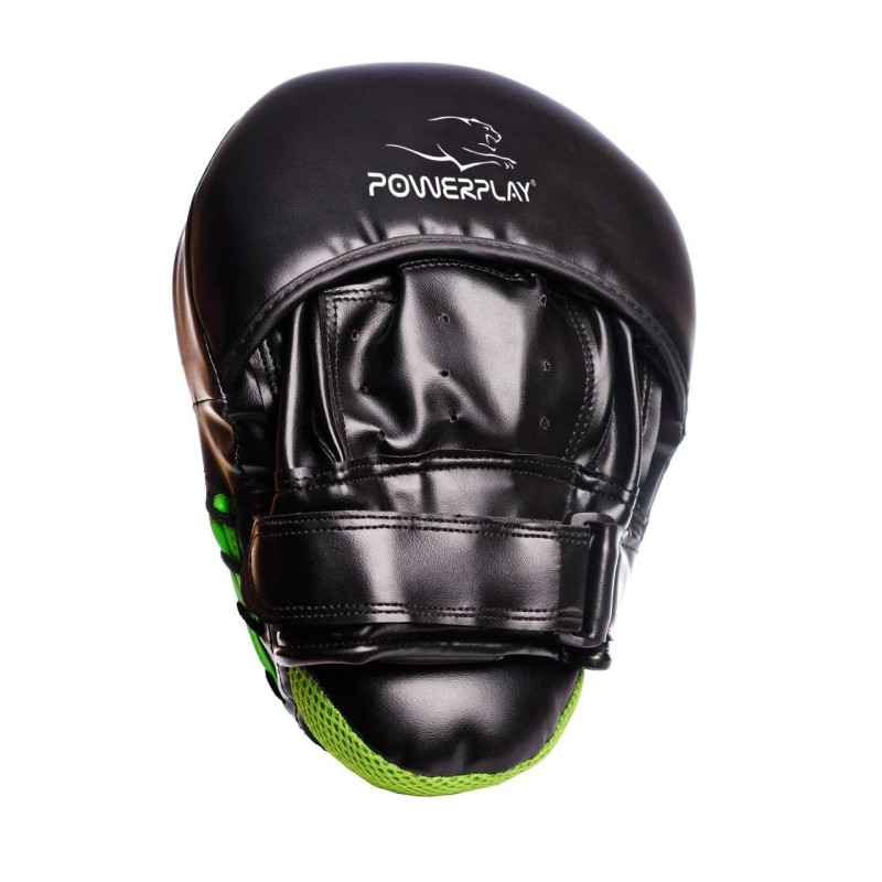 Лапи боксерські PowerPlay 3041 Чорно-Зелені PU [пара]