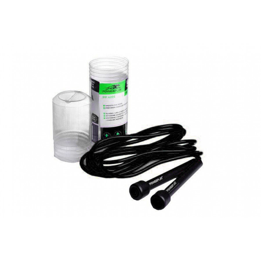 Скакалка PowerPlay 4201 Basic Jump Rope Чорна (2,8m.)
