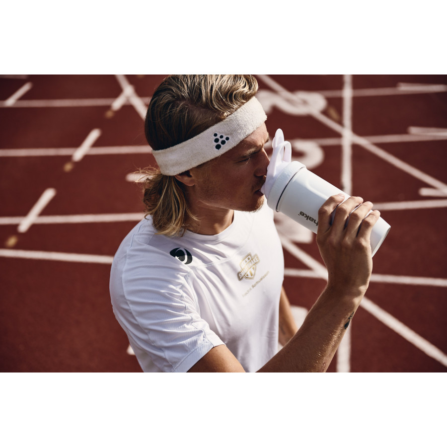 Шейкер спортивний SmartShake металевий Reforce Stainless Steel 30oz/900ml White