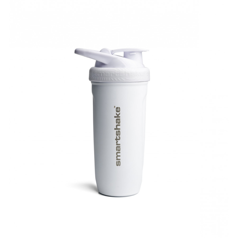 Шейкер спортивний SmartShake металевий Reforce Stainless Steel 30oz/900ml White