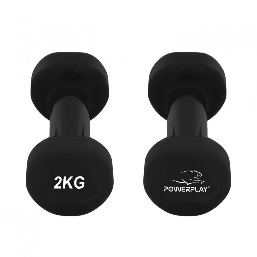 Гантель вінілова PowerPlay 4125 Achilles 2*2 кг. Чорні (2шт.)