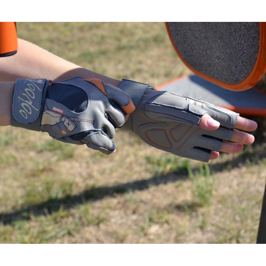 Рукавички для фітнесу MadMax MFG-921 Voodoo Light grey/orange M