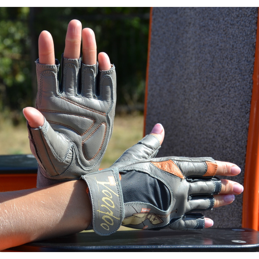 Рукавички для фітнесу MadMax MFG-921 Voodoo Light grey/orange M
