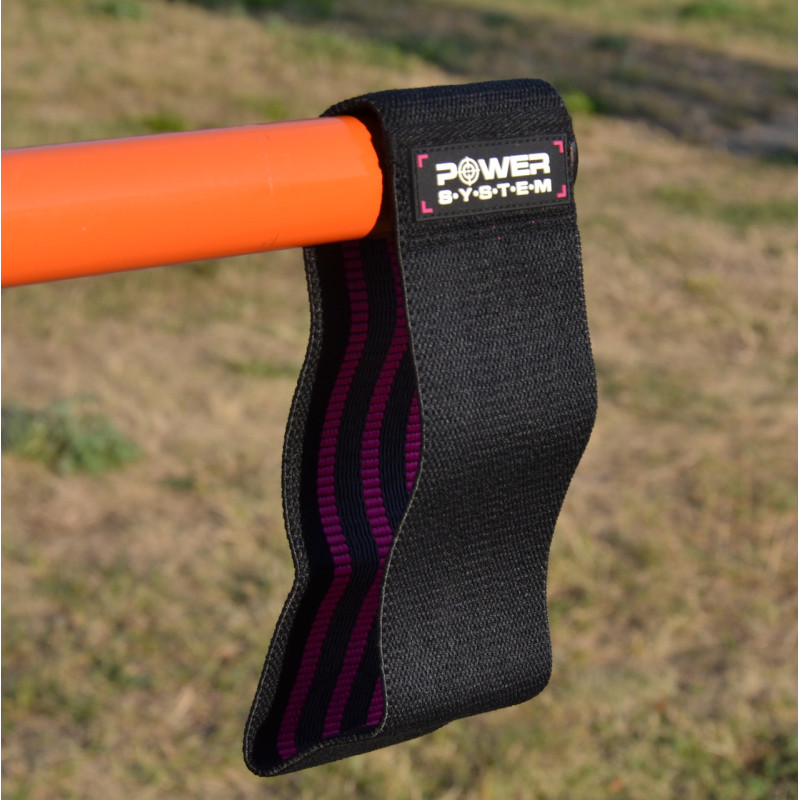 Тканева гумка для фітнесу та спорту Power System PS-4091 Booty Band LVL 1 Black/Pink (d_64 см. навантаження 18-23кг.)