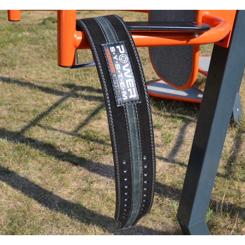 Пояс для пауерліфтингу Power System PS-3800 PowerLifting шкіряний Black/Grey Line L