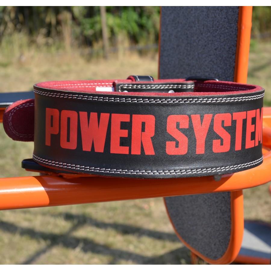 Пояс для важкої атлетики Power System PS-3830 Beast шкіряний Black/Red XL