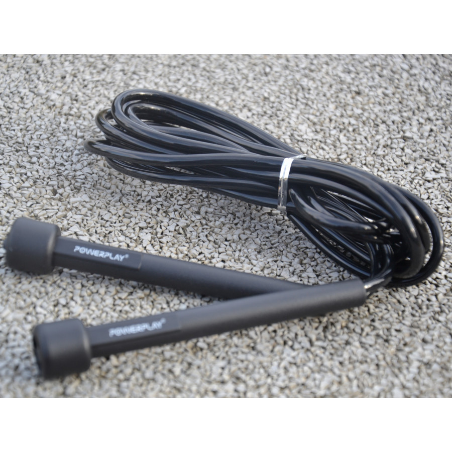 Скакалка PowerPlay 4201 Basic Jump Rope Чорна (2,8m.)