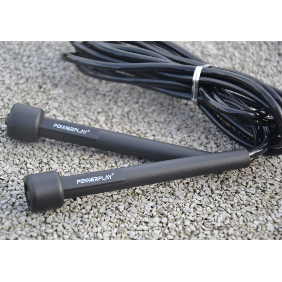 Скакалка PowerPlay 4201 Basic Jump Rope Чорна (2,8m.)