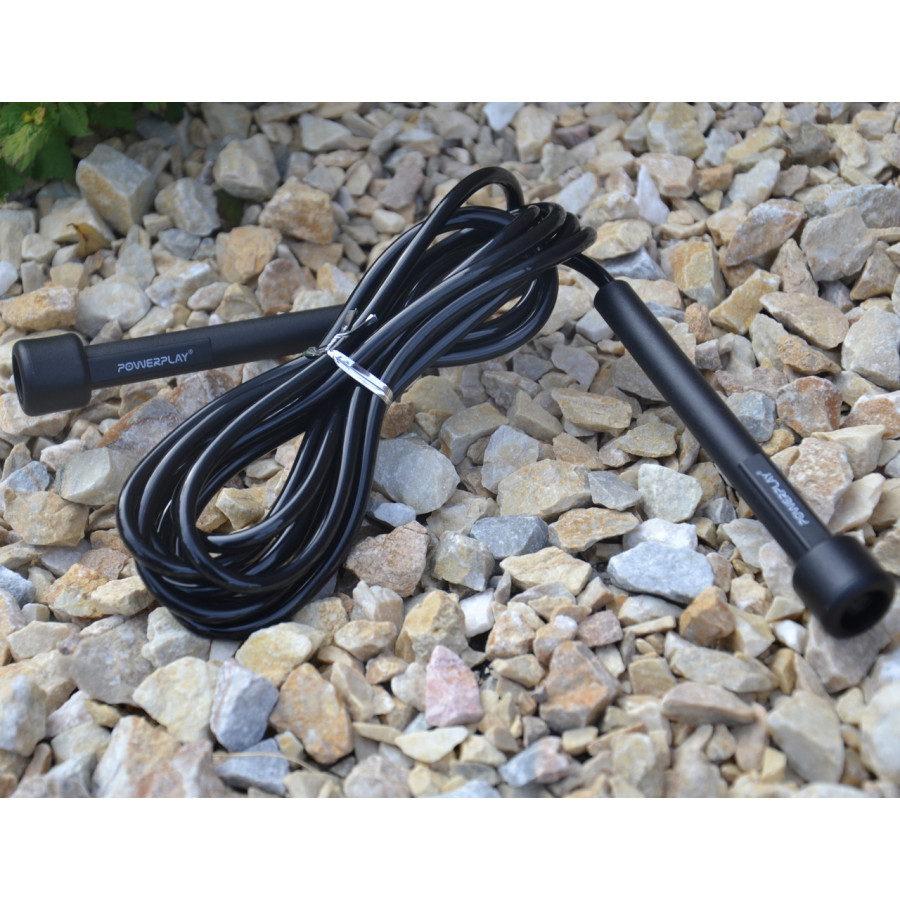 Скакалка PowerPlay 4201 Basic Jump Rope Чорна (2,8m.)