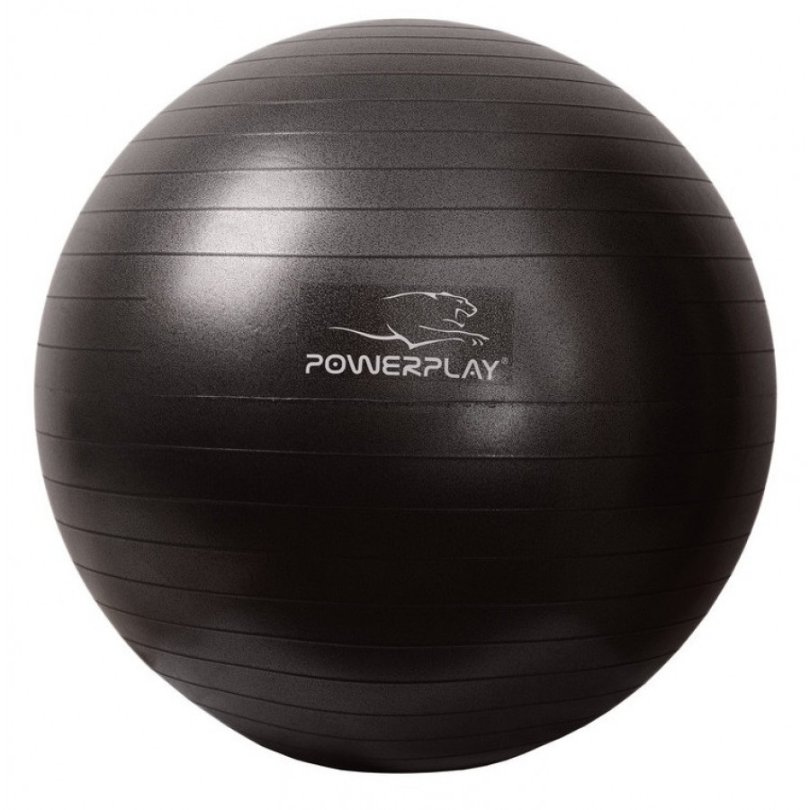 М'яч для фітнесу (фітбол) PowerPlay 4001 Ø65 cm Gymball Чорний + помпа