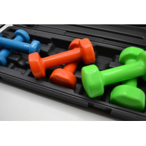 Набір гантелей в кейсі 6 кг. PowerPlay 4103 Fitness Dumbells (2шт.*0,5кг. 2шт.*1кг. 2шт.*1,5кг.) Набір гантелей в кейсі 6 кг. PowerPlay 4103 Fitness Dumbells (2шт.*0,5кг. 2шт.*1кг. 2шт.*1,5кг.)