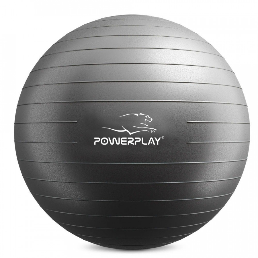 М'яч для фітнесу (фітбол) PowerPlay 4001 Ø65 cm Gymball Чорний + помпа