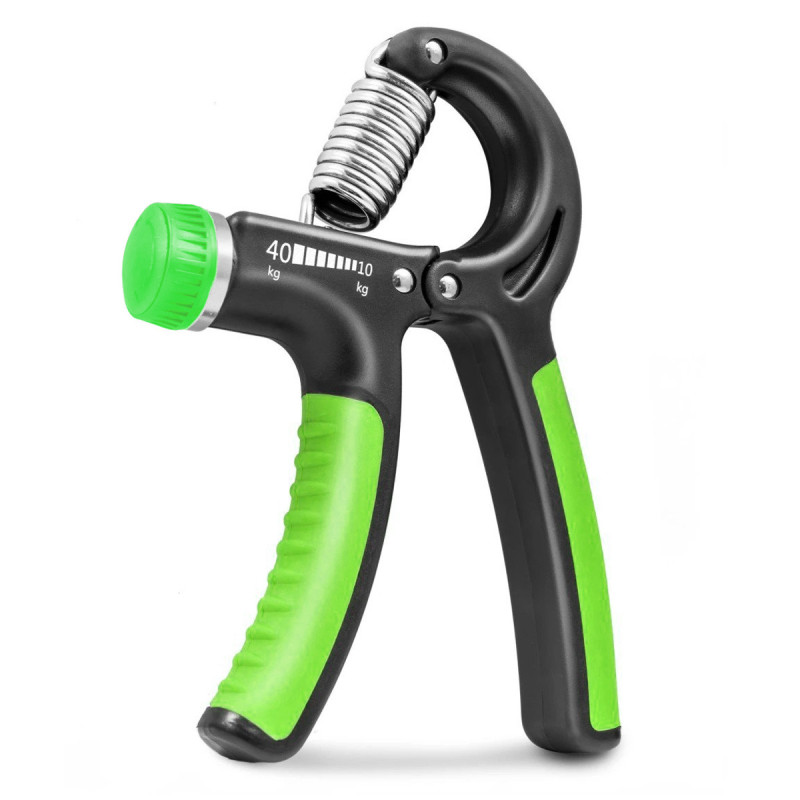 Эспандер кистевой PowerPlay PP-4323 с регулируемой нагрузкой 10-40 кг, Strength Grip, Черно-зеленый