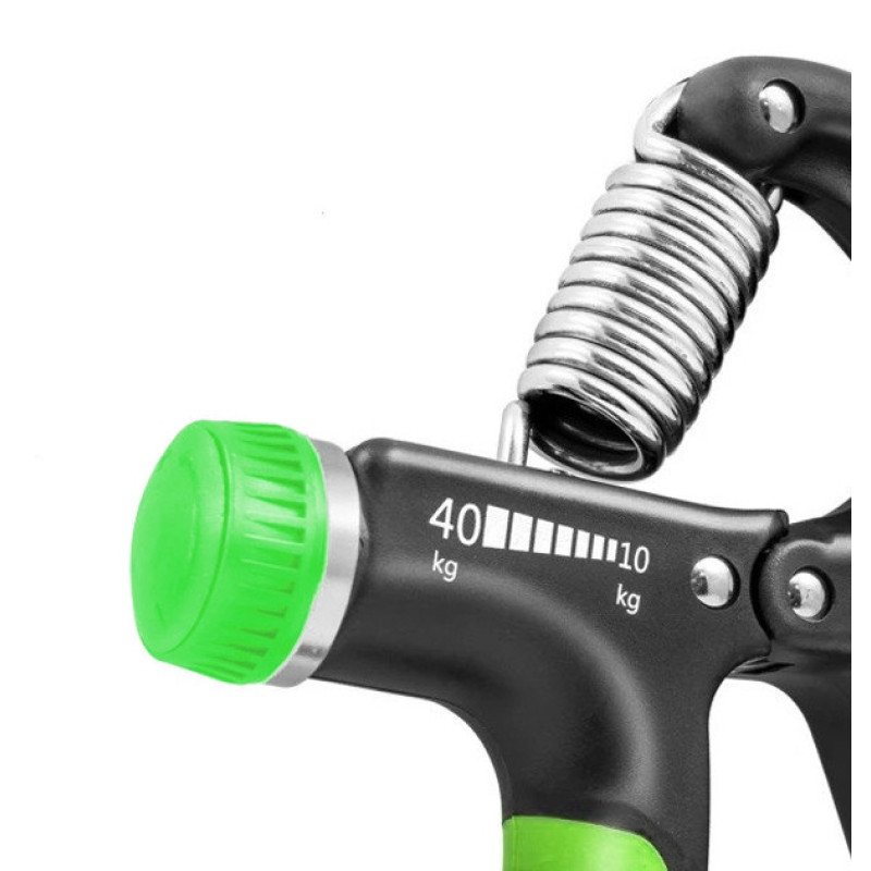 Эспандер кистевой PowerPlay PP-4323 с регулируемой нагрузкой 10-40 кг, Strength Grip, Черно-зеленый