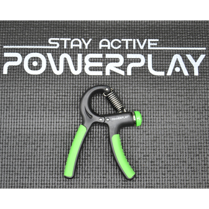Эспандер кистевой PowerPlay PP-4323 с регулируемой нагрузкой 10-40 кг, Strength Grip, Черно-зеленый