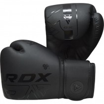 Боксерские перчатки RDX F6 Kara Matte, 10 унций, кожа Maya Hide™, поглощение ударов Quadro Dome 3, вентиляция QD1, черный, капа в комплекте