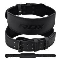 Пояс для важкої атлетики RDX 4 шкіряний Full Black XL