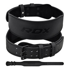 Ремень для тяжелой атлетики RDX 4 кожаный Full Black XL